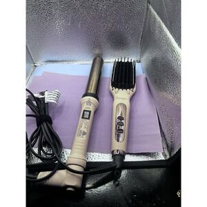 L'ange Le Vite Ceramic Straightening Hair Hair Iron Brush& Curling Wand HT015B